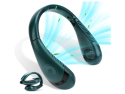 Ventilador de cuello portátil, ventilador personal plegable de 5000 mAh, ventilador de mano ajustable con carga USB, 3 velocidades, verde Yizhood