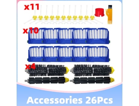 Piezas de cepillo lateral principal de filtro Hepa para Robot aspirador Irobot Roomba 600, 605, 610, 614, 616, 620, 660, 630, 651, 650, 670, 690, 680
