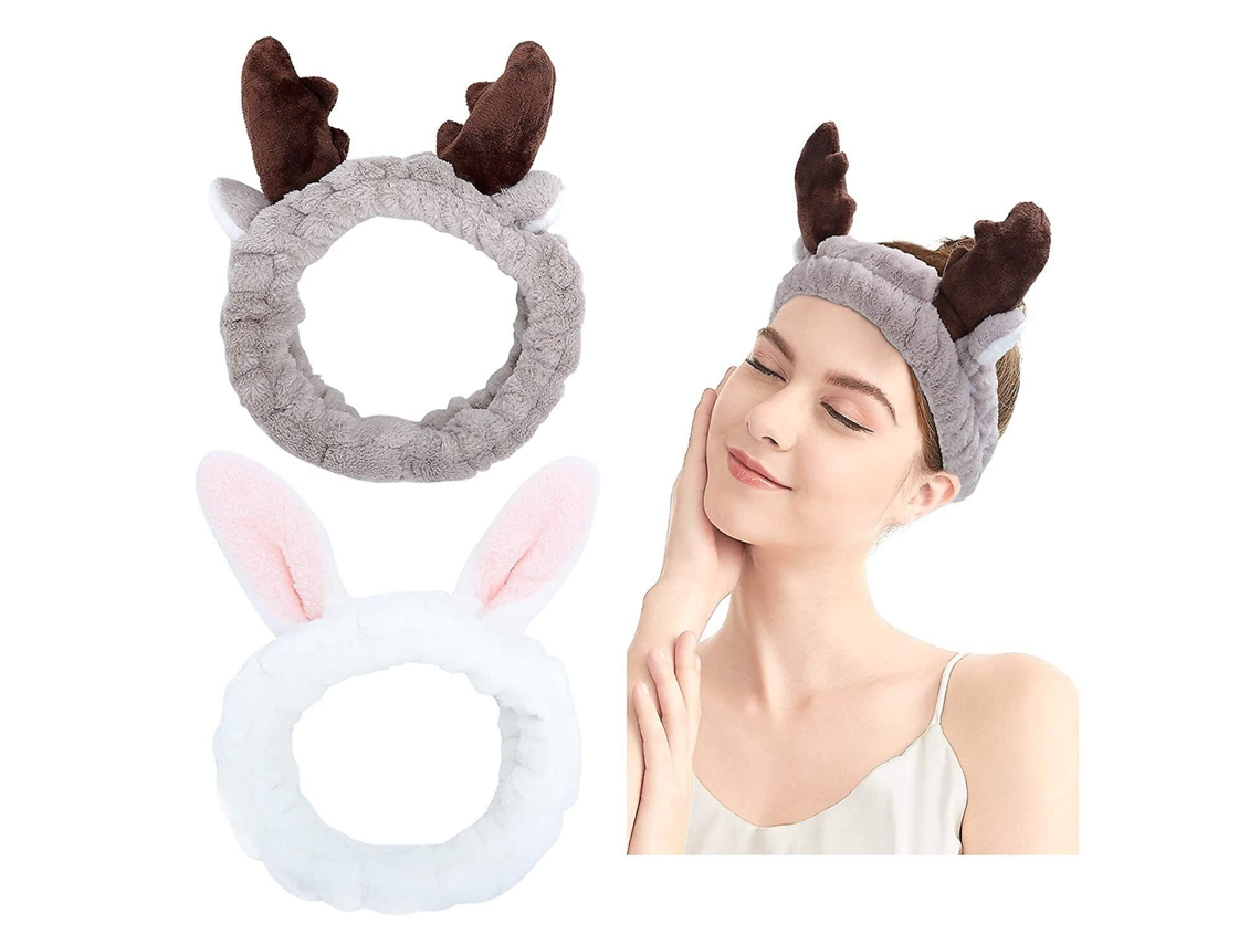 Banda elástica para el cabello (2 unidades) para lavar el cabello, la cara, el maquillaje y para uso en spa - Mujer