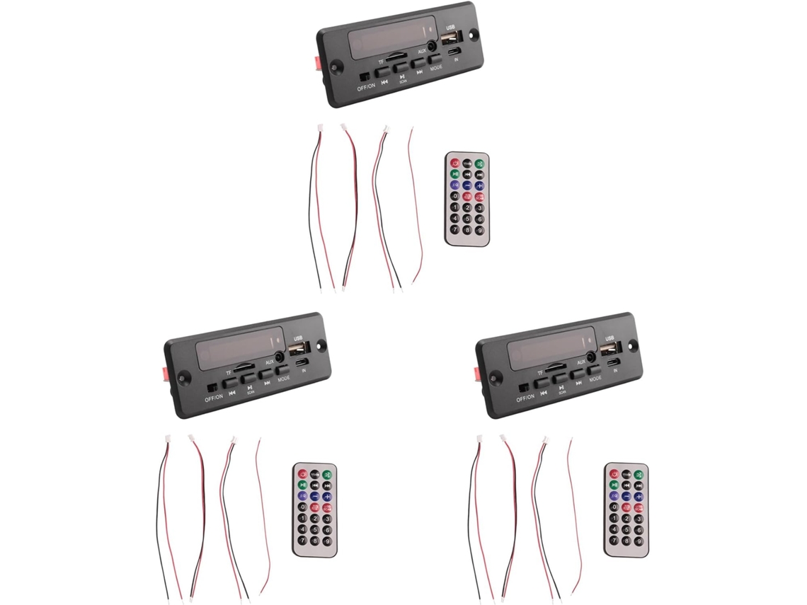 Tarjeta Decodificadora De Reproductor Mp3 De 3 Piezas (2x25w/50w) Con Bluetooth 5.0 Para Radio Fm De Coche (5v-12v)