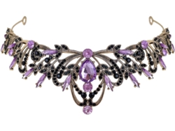 Bandeau De Mariée Tiare En Strass Décoré De Cristaux Noirs Accesorio Cheveux Mariage Para Cérémo...