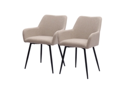 Juego De 2 Sillas De Comedor Clásicas Con Asientos Anchos Y Reposabrazos.
