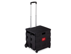 Carrito Compra Plegable Relaxdays Con Asa Telescópica Y Tapa, Hasta 35 Kg, 99x45x38 Cm, Negro