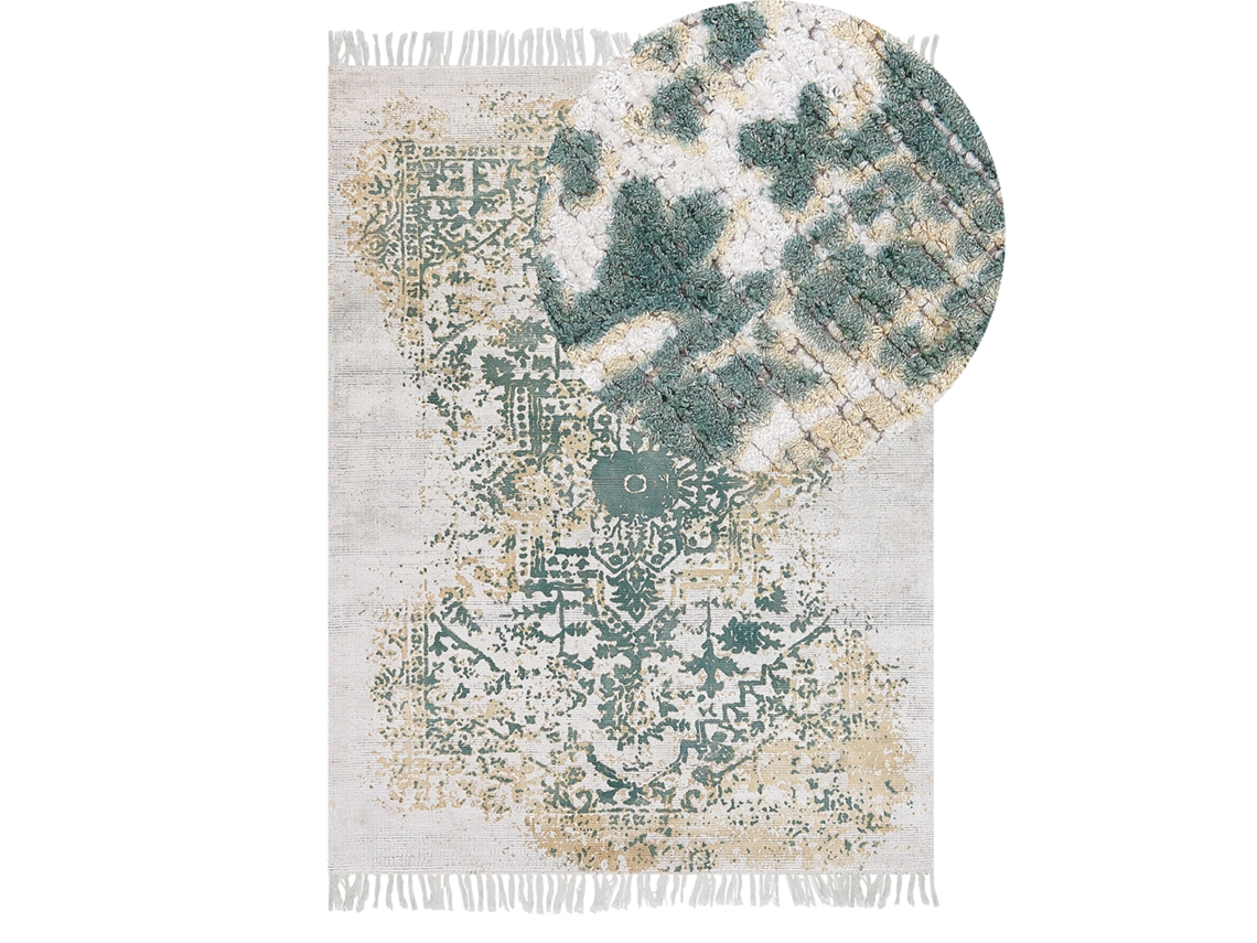 Alfombra de patrón oriental BELIANI Boyali de Viscosa Beige 140x200