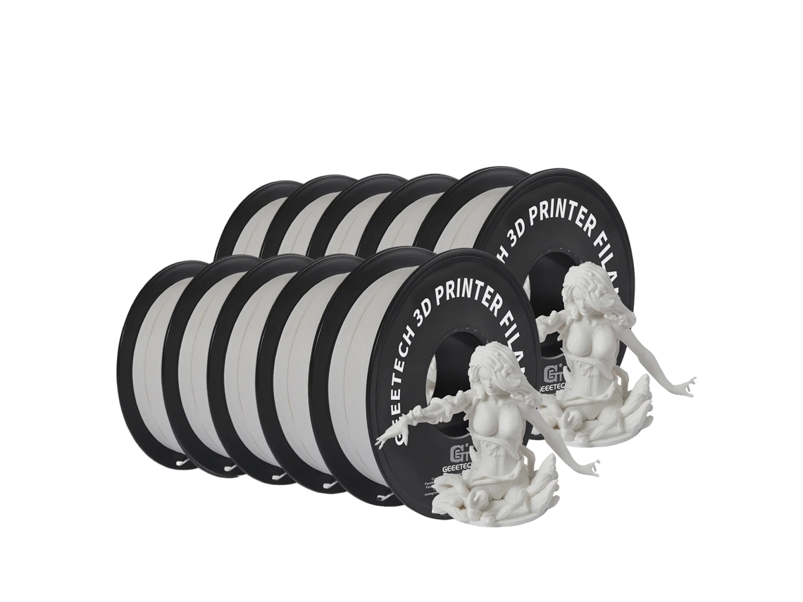 Filamento PLA mate Geeetech de 10 kg, 1,75 mm de diámetro, precisión dimensional exacta, blanco OEM
