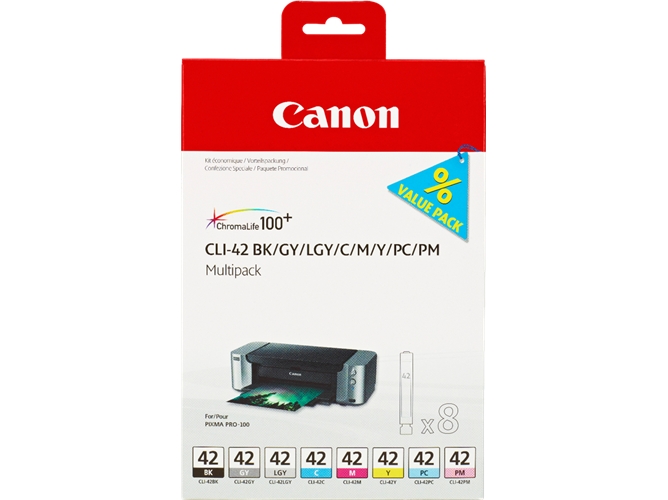Cartucho de tinta Original CANON CLI-42 BK/C/M/Y/PM/PC/GY/LGY