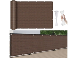 400 X 90 Cm, Mampara Privacidad, Hdpe, Resistente Al Viento, Transpirable, Color Marrón, Para Balcón