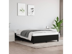Cama sin colchón tela negro 140x200 cm