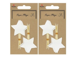 20 palillos de cócteles estrella blanca RAYHER