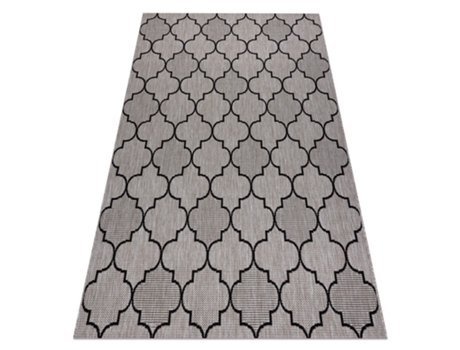 Alfombra de Cuerda Sisal Floorlux 20607 Espaldera Marroquí Plateado/Negro (140 x 200 cm)