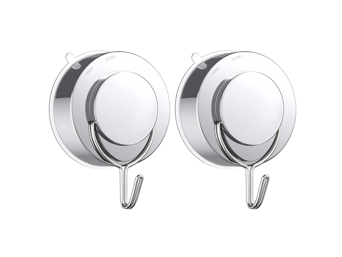 Ganchos De Ventosa Plata Giratorios Para Toallas Utensilios Guirnaldas 2 Piezas