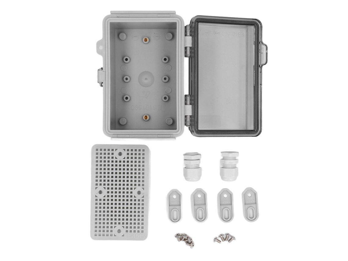 Caja De Distribución Eléctrica Impermeable Ip67 Con Tapa Abatible, Abs, 100x150x90 Mm