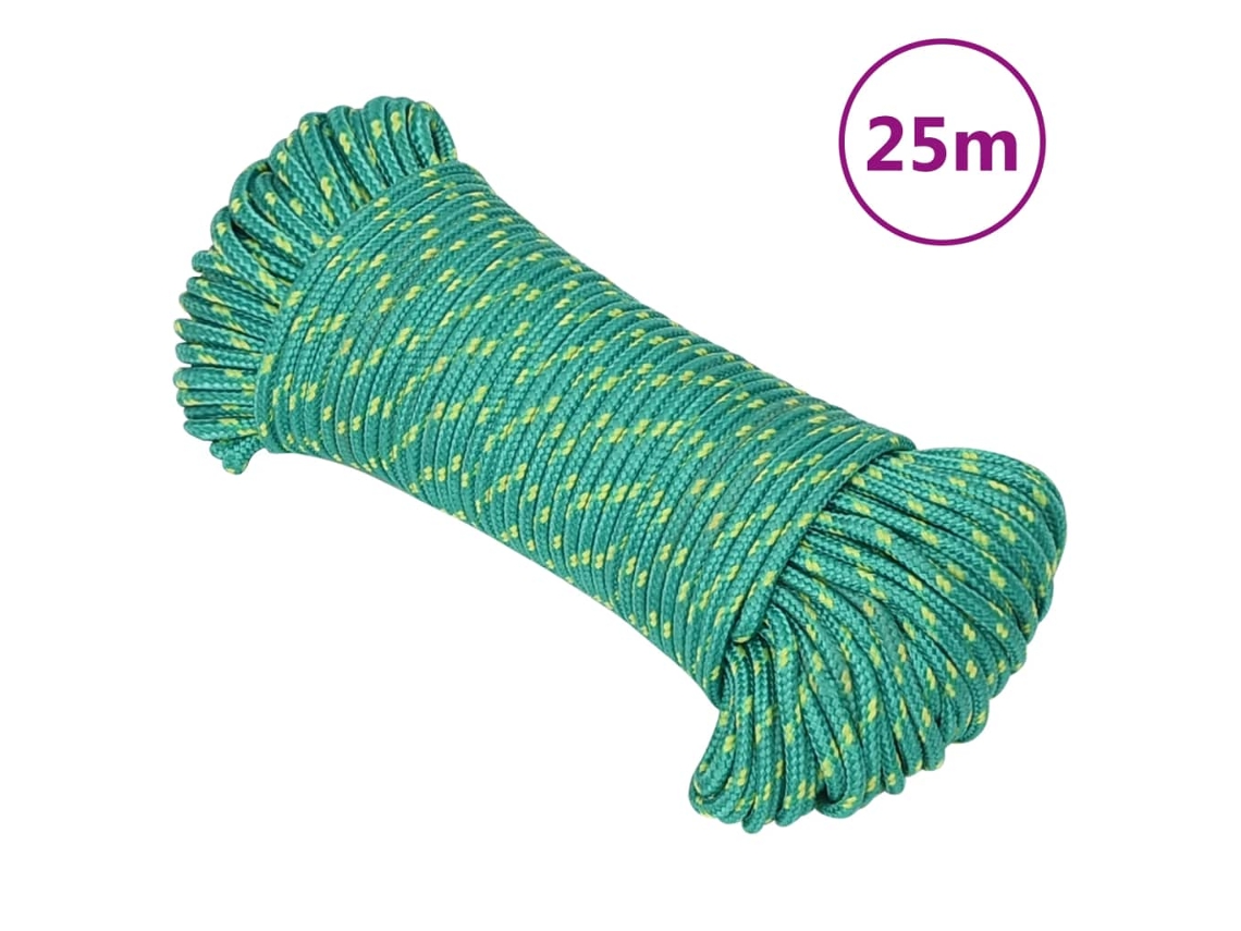 Cuerda De Barco Polipropileno Verde 5 Mm 25 M