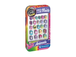 Uñas postizas Crazy Chic Press Go con diseño de animales Clementoni 18897