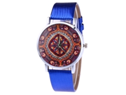 Reloj Analógico De Cuarzo Con Correa De Poliuretano Y Esfera Redonda - Regalo Para Mujer (azul)