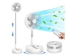 Ventilador Oscilante Portátil Con Control Remoto, Silencioso, 9 Pulgadas, 4 Modos/temporizador, Recargable Por Usb, De Pie, 7200 Mah Blanco Siurn