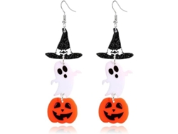 Bonitos Pendientes De Halloween Con Fantasmas, Calabazas, Gatos Y Arañas En Acrílico Para Mujer.
