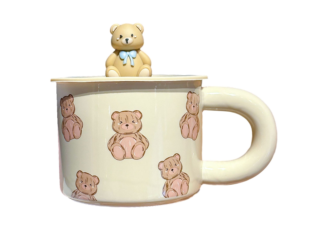 Taza de desayuno creativa de 330 ml con tapa, taza de agua para el hogar, ideal para la oficina de mujeres NEVEANCE