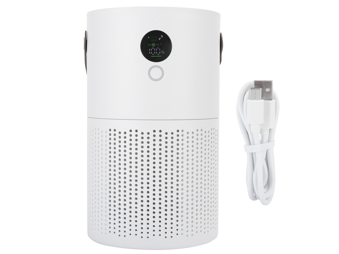 Purificador de iones negativos de escritorio para eliminar formaldehído en interiores pequeños.