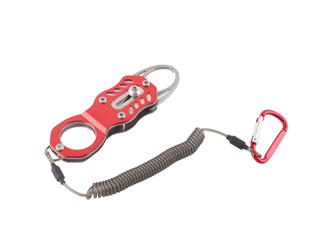 2026rebe-mini Fishing Grip Pinza De Pesca De Aluminio Portátil Con Cuerda Anti-perdida Color Rojo Activo