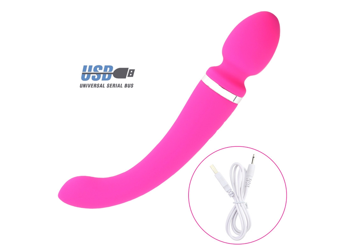 Vibrador Potente De Doble Cabeza De 10 Velocidades Para Mujer (rojo)