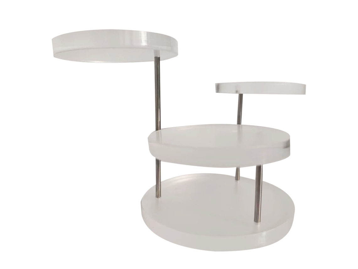 Soporte Redondo Transparente De 3 Niveles Para Exhibir Joyas, Anillos, Pasteles, Dulces Y Fiestas.