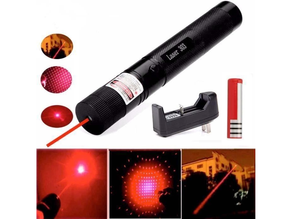 Kin Laser Red 303 5Mw Poderoso Feixe De Laser Cana De Luz De Feixe De Laser Cana Com 4000Mah 18650 Carregador De Bateria