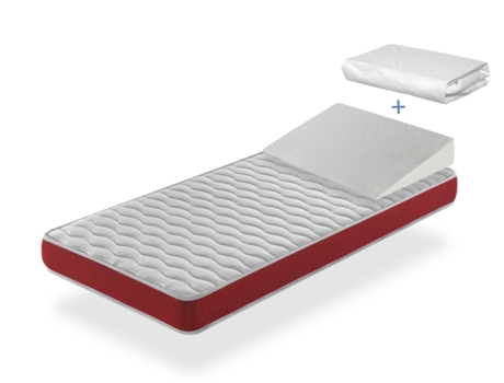 Pack colchon VELVET 70x140 Altura 11 cm + cuña elevadora 15º + sabana protectora 70x140 cm