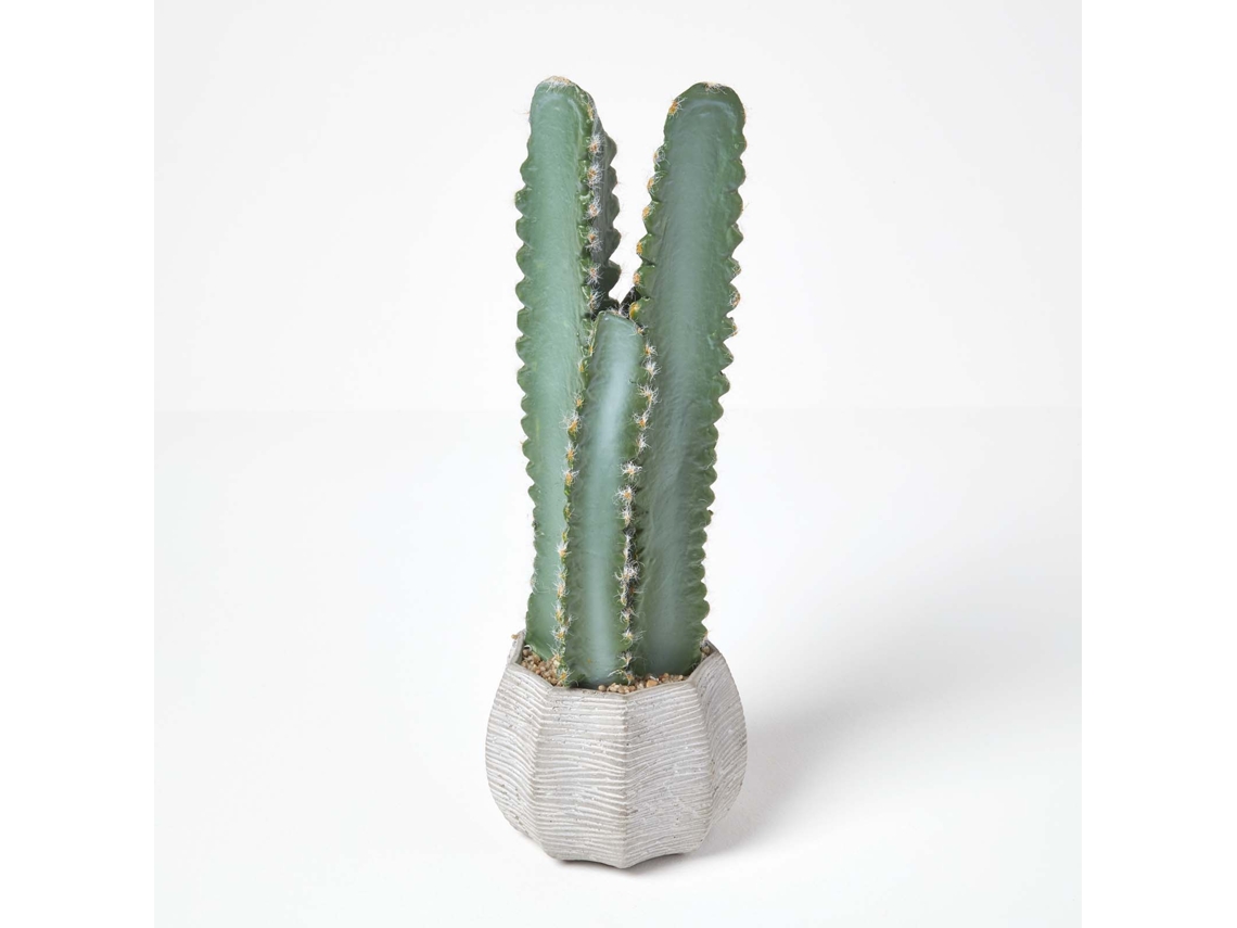Homescapes Hylocereus Artificial Cactus In Decorative Textured Stone Pot, 49 Cm Tall