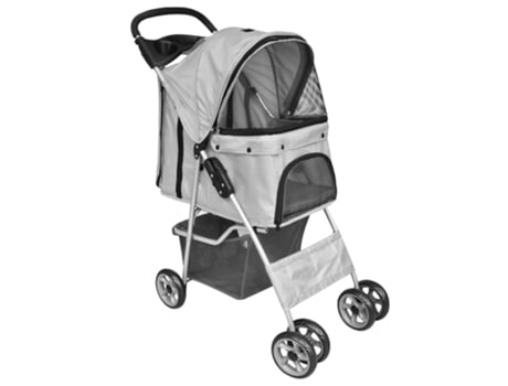 vidaXL Cochecito plegable para mascotas perro/gato gris
