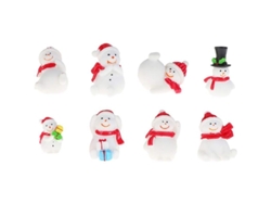 Decoración Navideña De Resina Con 8 Muñecos De Nieve En Miniatura Para Jardín Y Mesa.