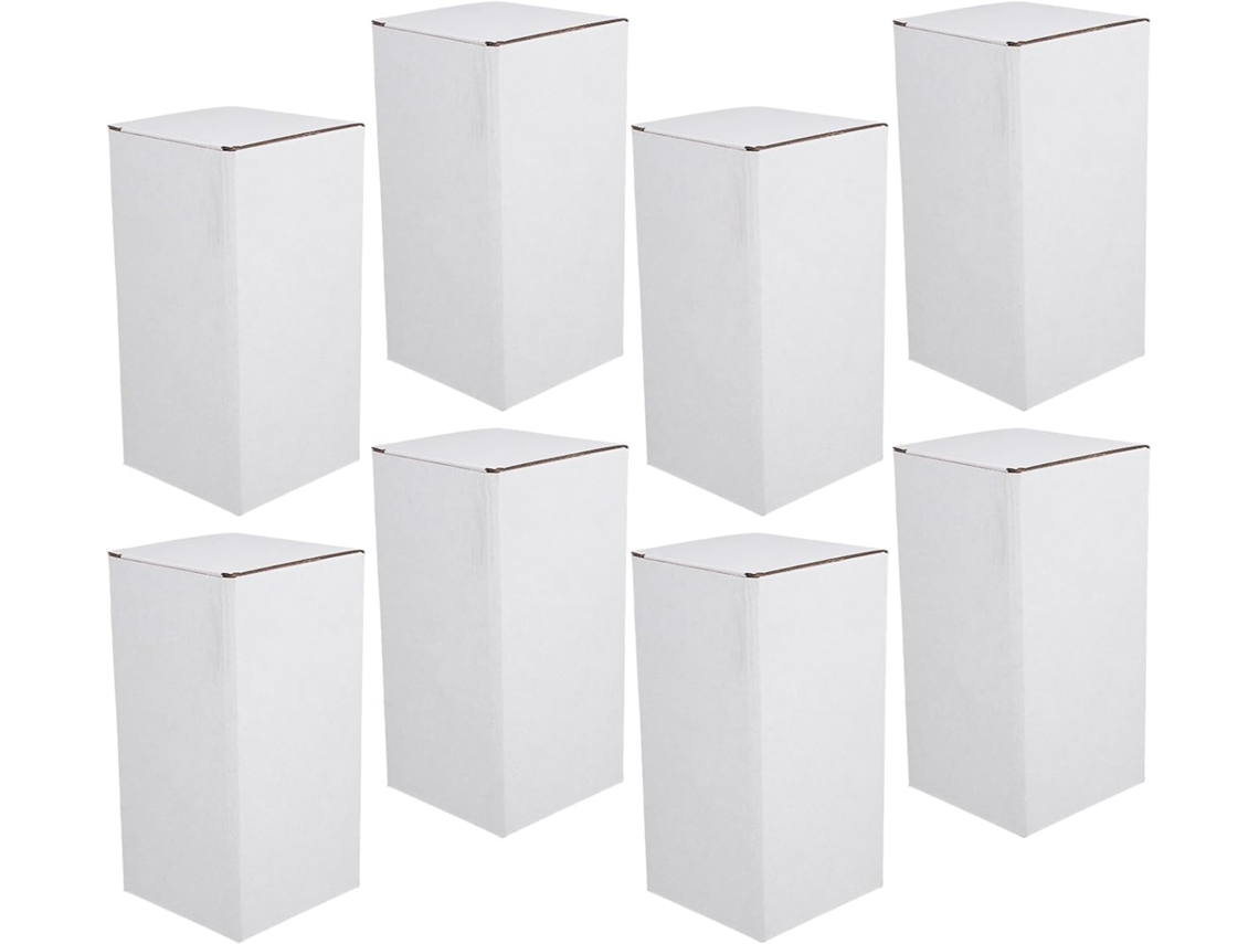 Paquete De 10 Cajas De Cartón Corrugado Blanco Para Embalaje De Botellas De Vino.