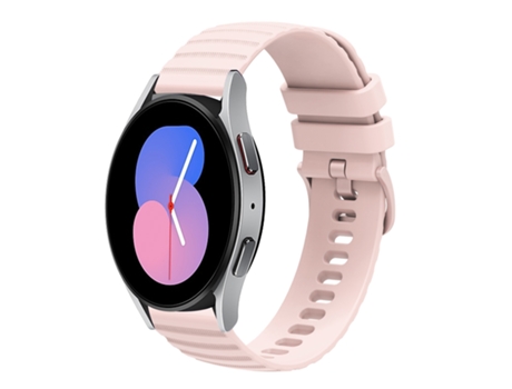 Correa de reloj inteligente para Samsung Galaxy Watch 42 mm 20 mm Correa de silicona de color sólido con puntos ondulados (rosa)