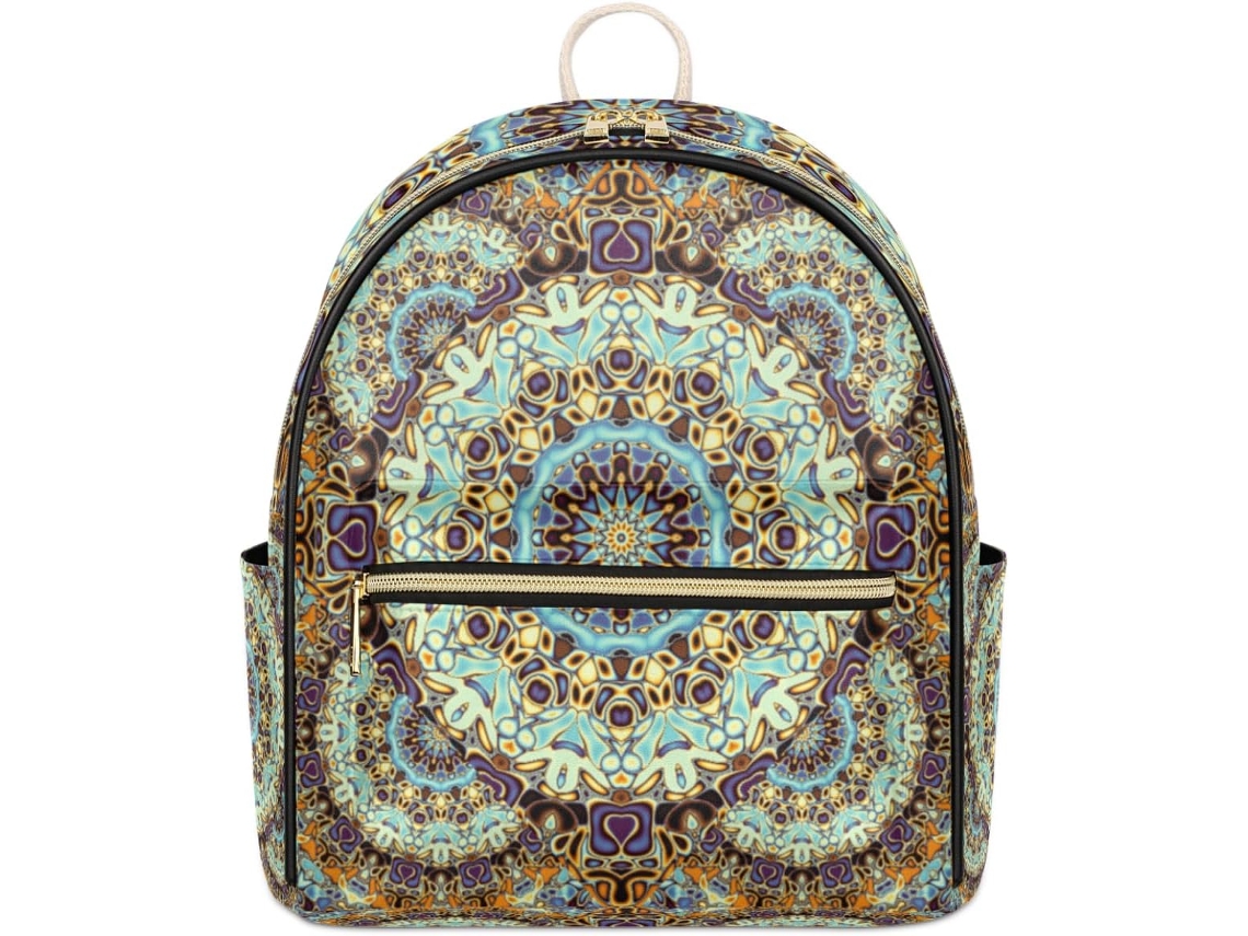 Mochila Tropicallife con estampado abstracto de mandala étnico para mujeres y niñas, impermeable.