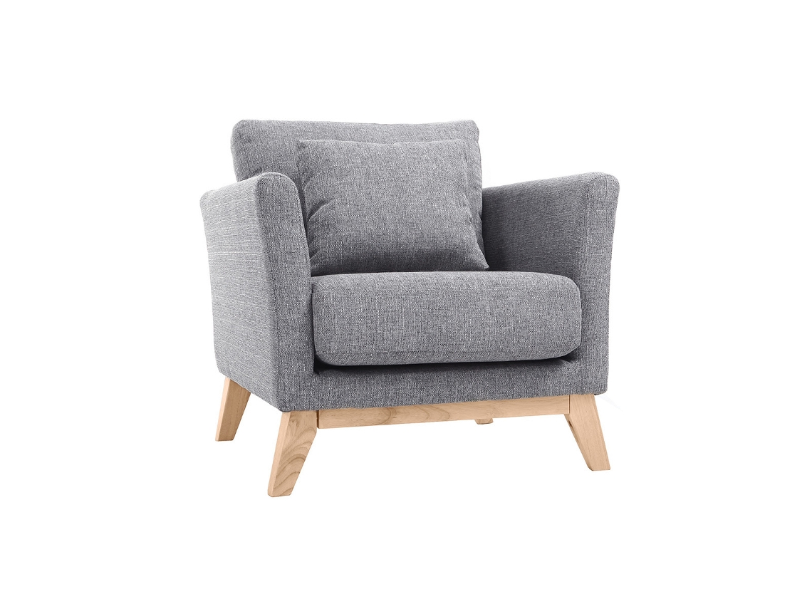 Sillón Nórdico Gris Claro Patas Madera Clara Oslo MILIBOO