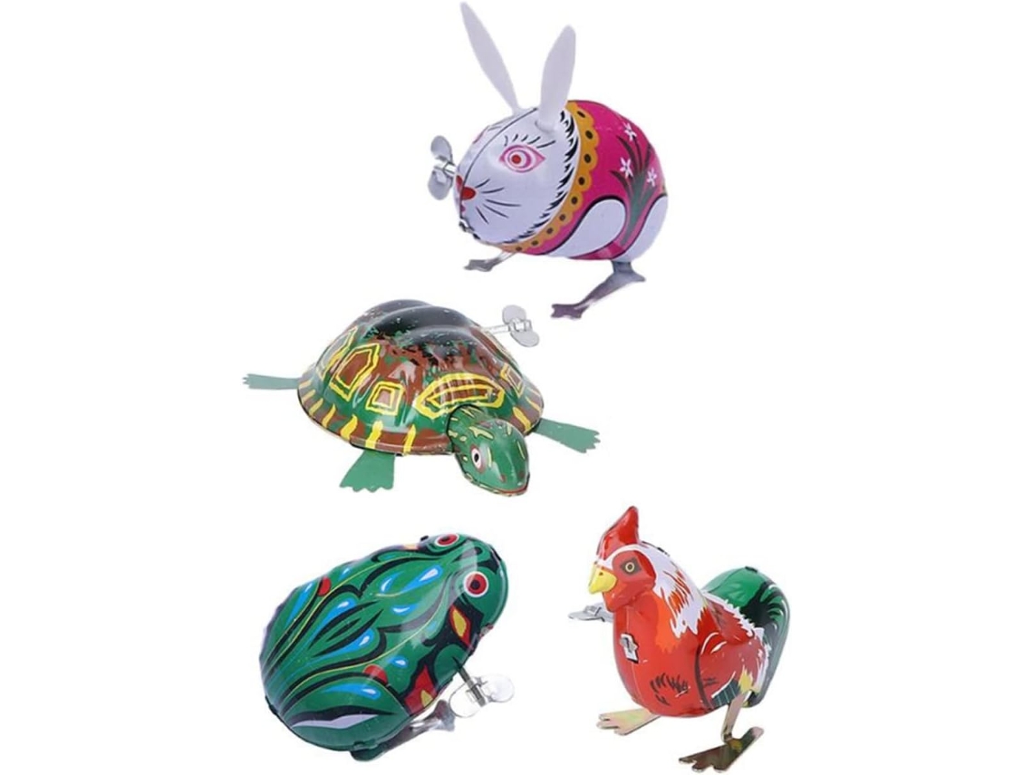 Juguetes Cuerda Niños Niñas Juego 4 Animales Hierro Saltarines Educativos Retro Seguros Pequeños Juegos