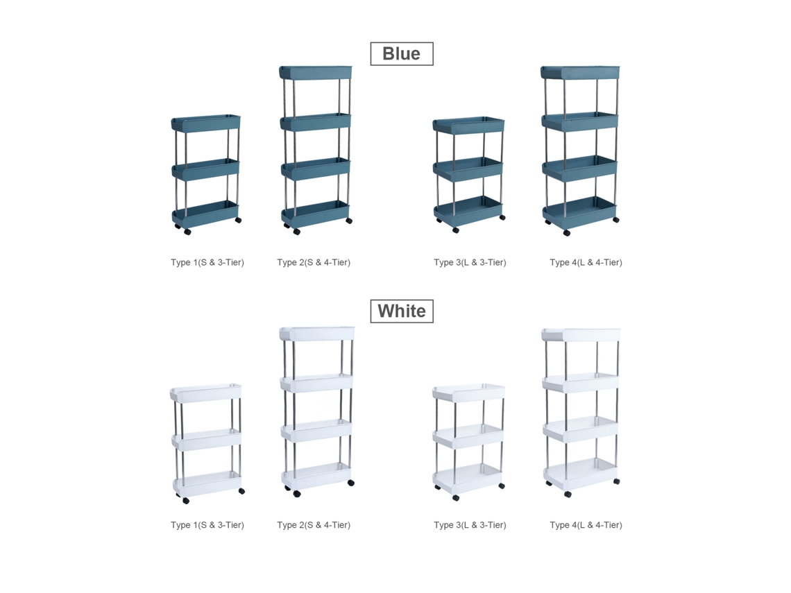 Carrito De Utilidad Con Ruedas De 4 Niveles Con Ganchos, Estante De Almacenamiento Portátil Multifuncional Para Cocina, Baño Y Oficina