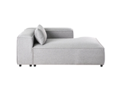 Chaise longue izquierda Beliani Brande en tela gris 122x184x70