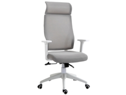 Silla De Oficina De Escritorio Giratoria Ajustable En Altura Y Reclinable Hasta 120° Bloqueo De Posición 64x61x120,9-128,9 Cm Gris