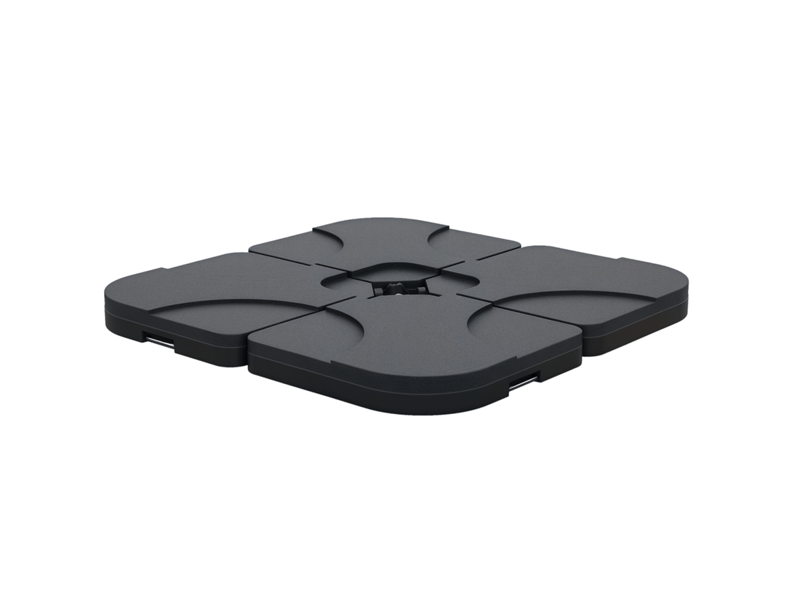 VPMKP - Outsunny base para sombrilla de 4 piezas, soporte para jardín, patio y exterior, 50x50x7,5 cm negro PMM CAPITALI