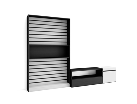 Muebles de Salón para TV 260x186x35cm Para TV hasta 65 Mueble Televisión Blanco y negro
