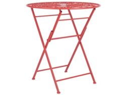 Mesa de jardín BELIANI Scario de Hierro Rojo 70x70x75
