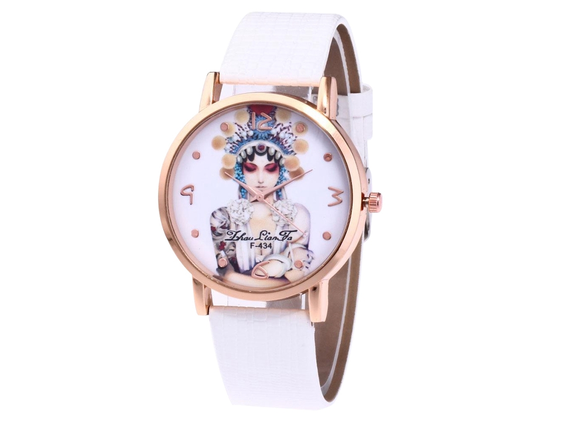 Reloj De Pulsera De Cuarzo De Cuero Para Mujer, Estilo Casual Y Moderno, Color Blanco.