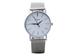Reloj De Cuarzo Para Mujer Con Brazalete De Aleación Y Malla Fina En Color Plata.