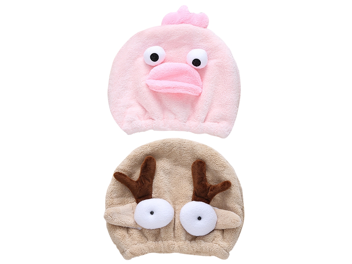 Conjunto de Toalla KOFIHETY Secar Cabello Capucha Absorbente Lana - 2pcs (Talla Única)