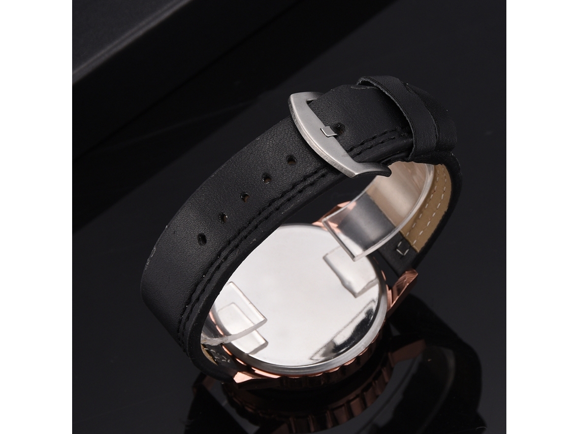 Reloj De Cuarzo Para Hombre Con Correa De Pu Estilo Casual Y Negocio