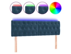 Maison Exclusive - Cabecero Con Led De Terciopelo Azul Oscuro 144x7x78/88 Cm