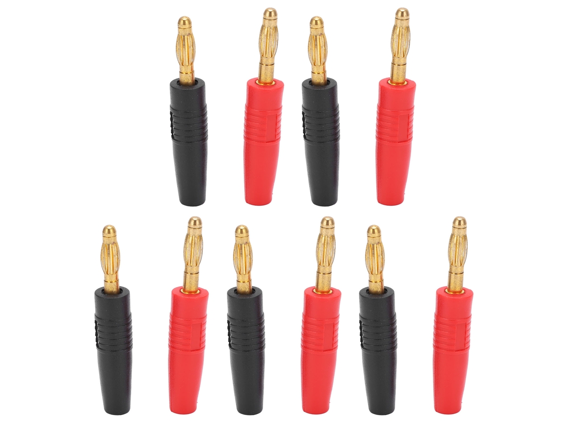 Juego De 5 Conectores Banana De 4 Mm U17, Chapados En Oro Y Pvc, Resistentes Al Fuego, Para Pruebas Eléctricas, En Rojo Y Negro.