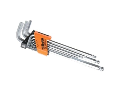 BETA Llave hexagonal con cabeza de bola larga 96Lbp/Sc9 Juego de 9 llaves 1 5-2-2 5-3-4-5-6-8-10 mm