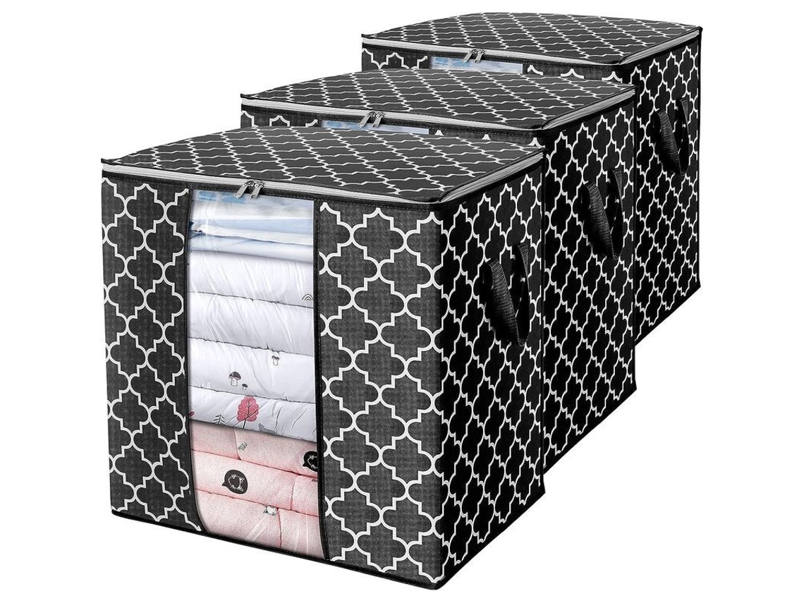 2026-bolsas De Almacenamiento Wiselife 3 Paquetes/100l Para Edredones, Ropa Con Ventana Clara Y Cremallera Resistente